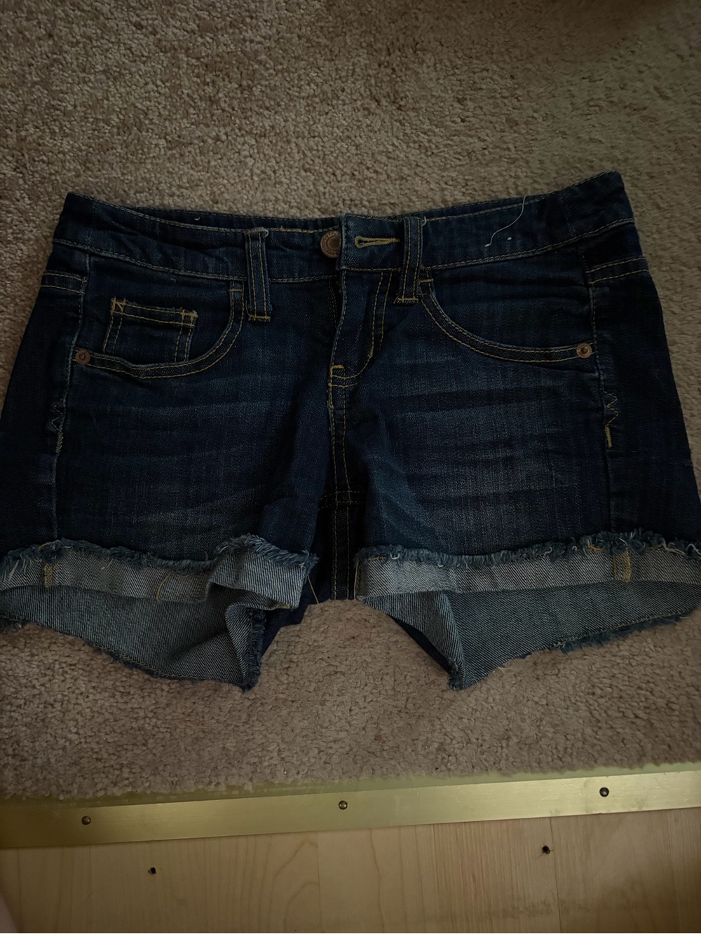 Mossimo Supply Co. Dark Blue Denim Cutoff Shorts